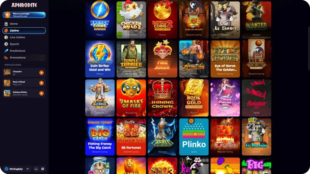 Crash and Instant Games at Aphrodite Casino